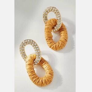 NWT ANTHROPOLOGIE THREADED PAVÉ LINK DROP EARRINGS